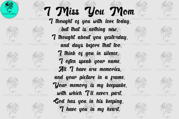 I Miss You Mom SVG: Graphics for Crafts