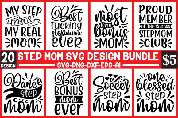 Step Mom SVG Bundle: Graphics for Crafts